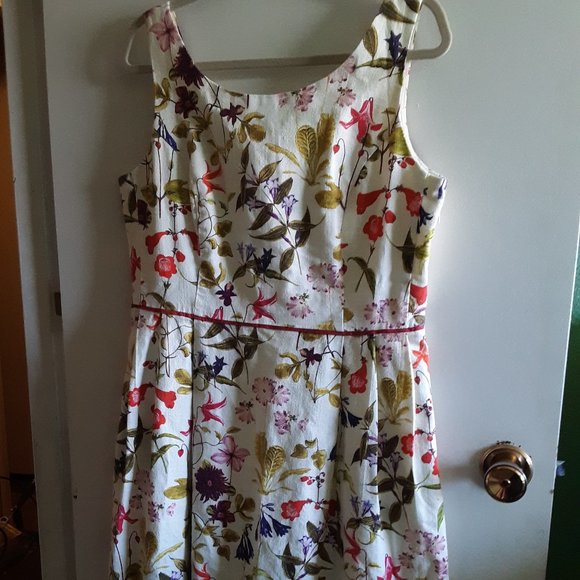 Lands' End Dresses & Skirts - Lands' End Summer Floral Botanical Plus Size Lined Pockets Midi Dress